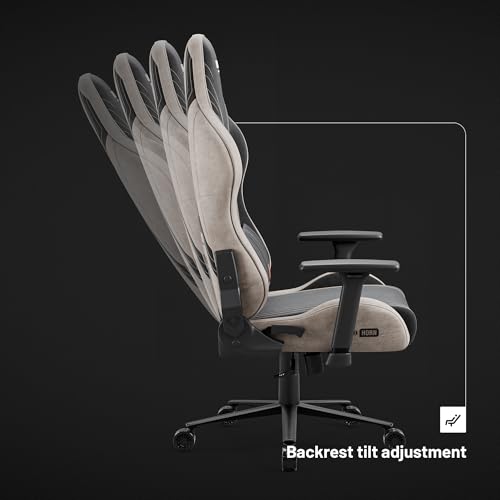 Sedia Gaming Tessuto X-Horn 2.0 | Braccioli 3D Regolabili, Poggiatesta e Supporto Lombare, Poltrona Gaming 150 kg | Gaming Chair | Normal (L) | Beige-Nero - Sedia gaming - Immagine 2