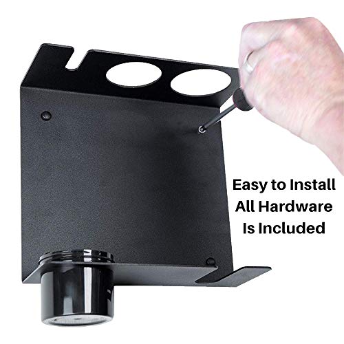 Koova Grease Gun Storage Holder 2.0 - Heavy Duty Wall Mount with 2 XL Removable Drip Cups and Spare Cartridge Holder - Made in USA