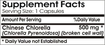 Chinese Chlorella 500mg // 200 Capsules // Pure // by PureControl Supplements