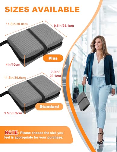 Image of FASTMOMENT Airplane Seat Cushion Portable Travel Cushion for Comfort Foldable Stadium Pad with Breathable Fabric Seat Pad Perfect for Long Flights, Office, Bleacher, Camping