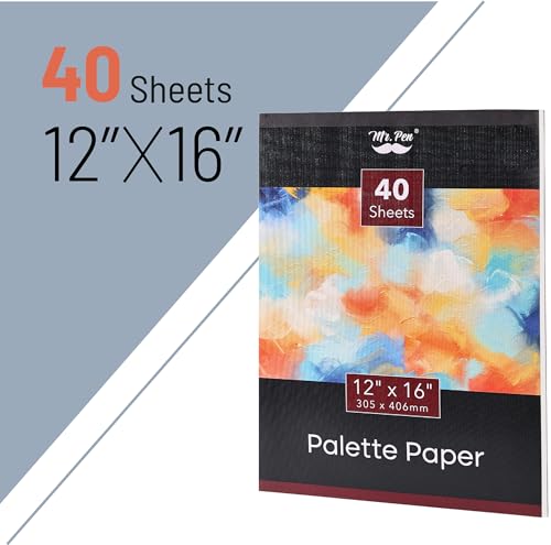 Image of Mr. Pen- Disposable Paint Palette Paper Paint Pad, 12 inchx16 inch, 40 Sheets | Acrylic Paint Paper, Suitable for Watercolor, Gouache, Acrylic and Oil Paints, Tear-Off Palette Sheets for Painting