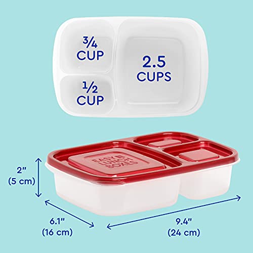 Easylunchboxes - Bento Lunch Boxes - Reusable 3-Compartment Food Containers For School, Work, And Travel, Set Of 10, (Classic) #TOP6