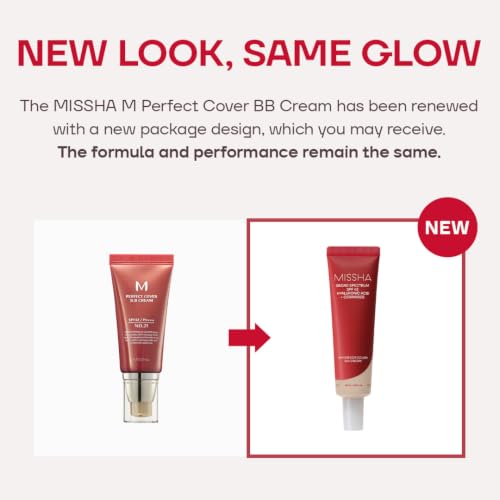 Image of MISSHA M Perfect Cover BB Cream No.13 Bright Beige - Fair with Cool Undertone SPF 42 PA +++ 1.69 Fl Oz - Tinted Moisturizer for face with SPF