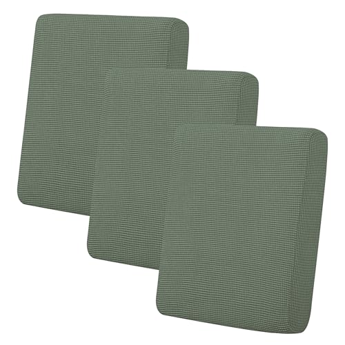 Image of Easy-Going Stretch 3 Pieces Couch Cushion Cover for Sofa Seat | Furniture Protector Sofa slipcover for 3 Cushion Couch Washable Soft with Elastic Bottom Greyish Green