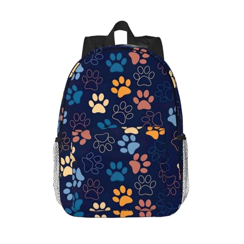 Sac à dos empreintes de pattes de chien pour université et sport