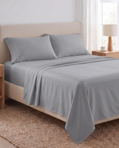 Image of Beckham Hotel Collection 100% Cotton Cal King Sheet Set, 4 PC, Light Gray