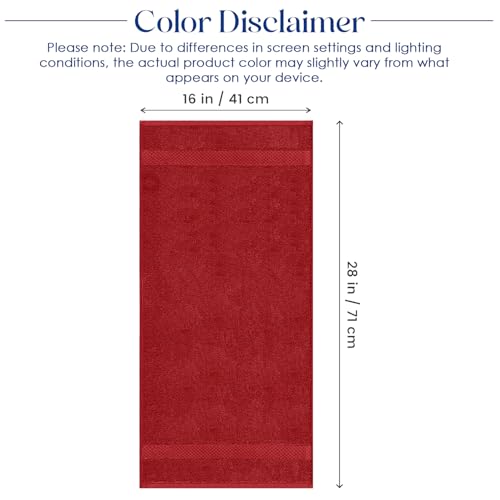 Image of DAN RIVER 6-Pack Premium Hand Towels (16x28 Inches) - 100% Cotton, Ultra Soft, Lightweight, Highly Absorbent Towels for Bathroom, Spa, Gym, Salon, Hotel, and Travel - Red