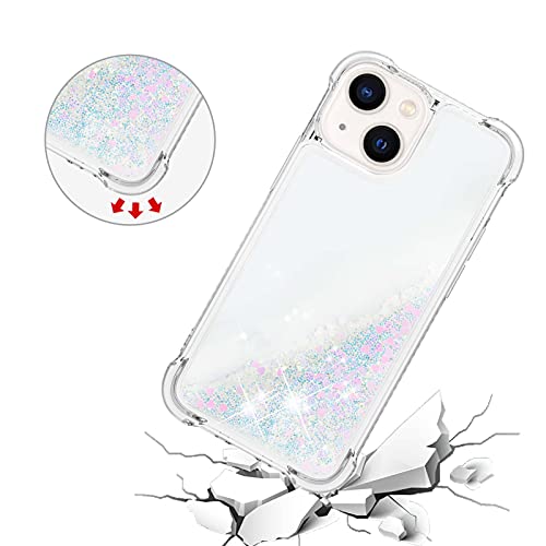 Coque iPhone 13 Mini transparente à paillettes LEMAXELERS antichoc - 4