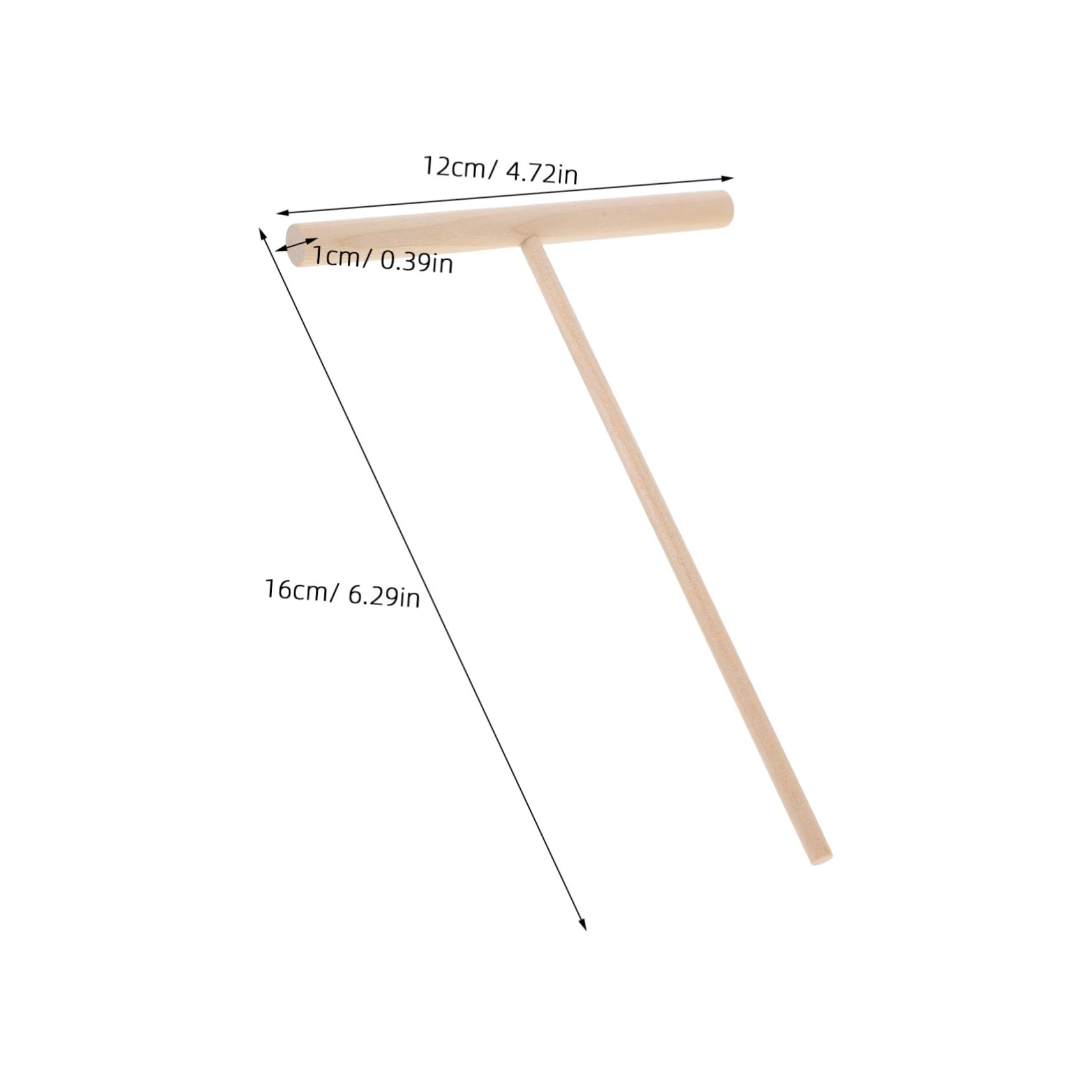 Mikinona Wooden Pancake Scraper Set T-shape Crepe Batter Spreader Tool for Home Kitchen Dish Food Scraper