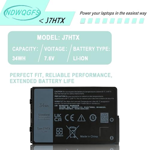 Image of J7HTX 7XNTR Battery Replacement for Dell Latitude 7202 7212 7220 Rugged Extreme Tablet T03H T03H002 T03H003 Series 02JT7D 2JT7D J82G5 451-BBOR 451-BCCO 451-BCDH FH8RW 0FH8RW DRPTJ VW5Y4