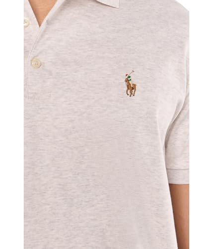 Image of POLO RALPH LAUREN, Men's, Custom Slim Fit Soft Cotton Polo Shirt, State Heather, X-Large