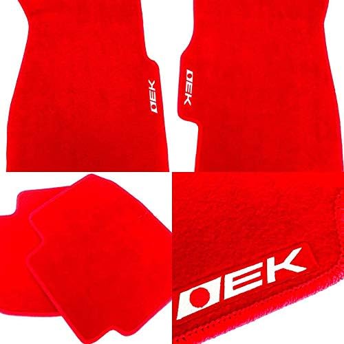 Miniatura 3 de 4 piezas de alfombrillas rojas con logotipo EK para Honda Civic Hatchback Coupe y Sedan 1996 1997 1998 1999 2000 Compatible con todos EX LX DX CX SI