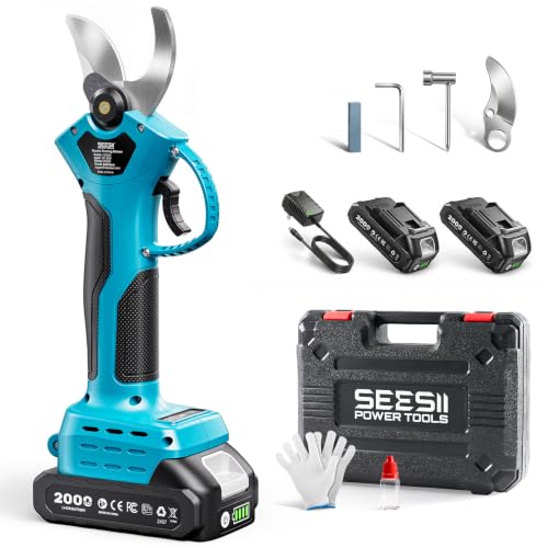 Image of SEESII Electric Pruning Shears, 1.4 inch Cutting Cordless Pruner for Gardening