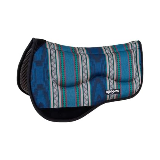 Reinsman Lightweight Quick-Drying M2 Lite Trail Contour Saddle Pad, Tacky Too Bottom, Corral Navy