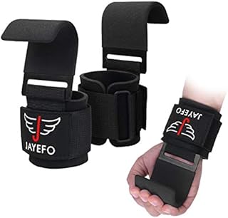 Jayefo Weight Lifting Hooks Wrist Wraps Support Hooks Grip Lifting Gloves Straps Bodybuilding Deadlifts Pull Ups Home Gym Workout…