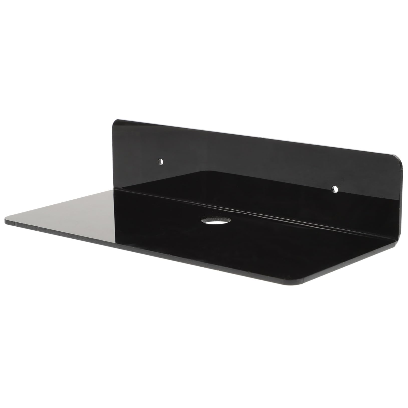 Mikikit 1Pc Drill Acrylic Wall Mounted Storage Rack Multi Purpose Hanging Shelf for Speakers Kitchen and Bathroom Stylish Design for Space Saving Organization