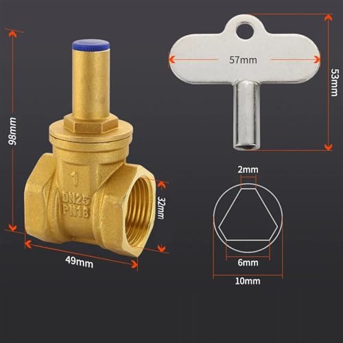 Válvula de bloqueo frontal de 1/2" para medidor de agua con llave de seguridad 4
