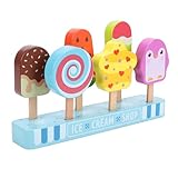 Giocattolo educativo del gelato: questo set di gelato in legno simula una gelateria e aiuta i bambini dai 3 anni in su a sviluppare il pensiero logico e la creatività attraverso scenari di gioco di ruolo interattivi che imitano le situazioni della vita reale.