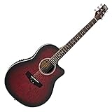 Guitarra Electroacústica Roundback Deluxe de Gear4music Red Burst