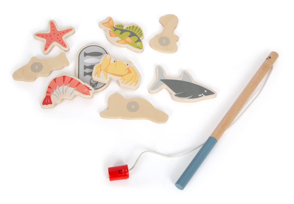 small foot Juego de Pesca 4 Friends, de Madera, diseño Colorido, Incl., Accesorios versátiles, 12285