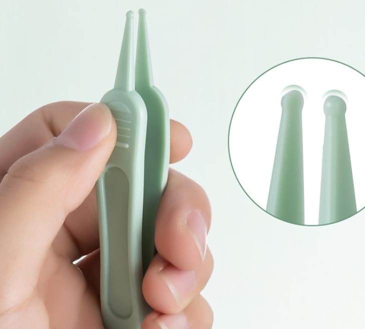 Image of 6 PCS Nose Cleaning Tweezer Plastic Round Head Care Ear Nose Navel Clean Tool Nipper Plier Pincet Forceps for Nose Cleaning Pick Nipper