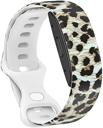 Silicone Sport Bands Compatible with Amazon Halo for Women Men, Soft Silicone Replacement Wristband Accessories for Amazon Halo Smartwatch(Leopard Print)