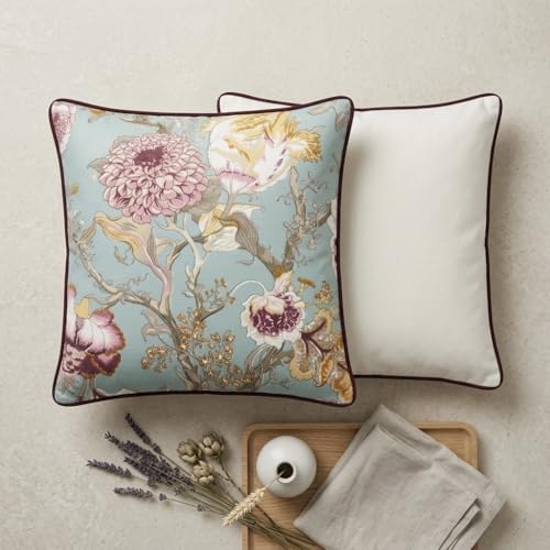 Image of Handmade Throw /Pillow Cushion Cover : 100% Cotton Fabric : High Thread Count : Set of 5