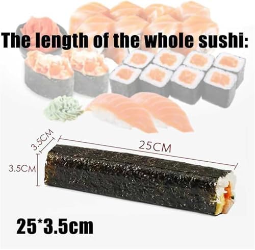 Sushi Making Kit, Stainless Steel Manual Square Sushi Roll Maker for Restaurants and Snack Bars, 25cm x 3.5cm