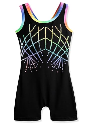 Image of HOZIY Leotards for Girls Gymnastics Kids Children Biketard Snowflake Ribbon Blue Purple Hot Pink Sparkle