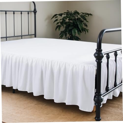 Jupe de lit blanche pleine taille 21x30 avec chute de 14 pouces - 3