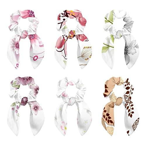 Chouchous pour femme et fille, le coffret de 6 élastiques à fleurs