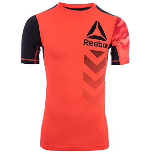 Image of Reebok Men Active Chill Graphic Short Sleeve T-shirt - Orange/CAROTE, X-Large