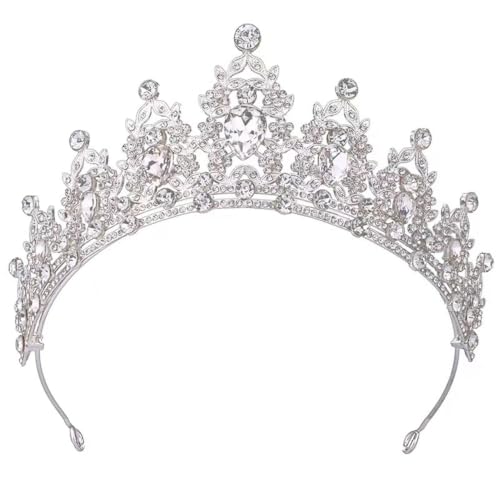 Corona de novia con cristales y tiara brillante de cumpleaños 8