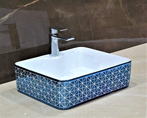 Image of InArt Vessel Sink, Blue, Glossy Finish