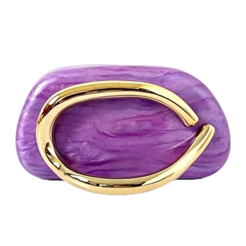 Image of Acrylic Clutch Purse for Women Classic Round Acrylic Evening Handbag Vintage Metal Handlebars Bag for Wedding Party Prom