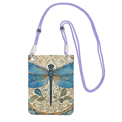 Pochette de voyage libellule peinte à la main avec finitions artisanales