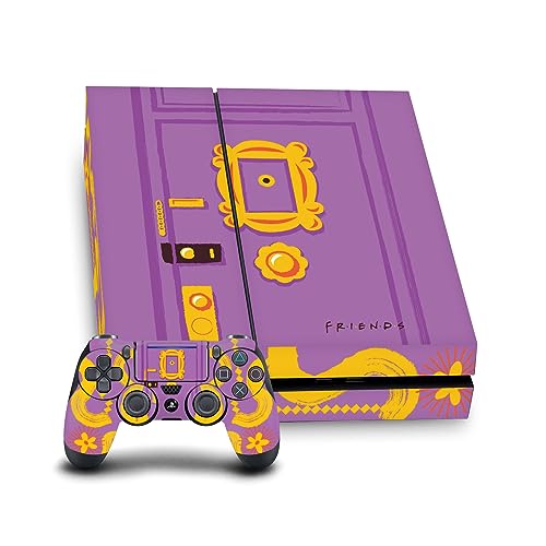 Head Case Designs Offizielle Friends TV Show Guckloch Rahmen Ikonische Grafiken Vinyl Haut Gaming Aufkleber Abziehbild kompatibel mit Sony PlayStation 4 PS4 Console and DualShock 4 Controller Bundle