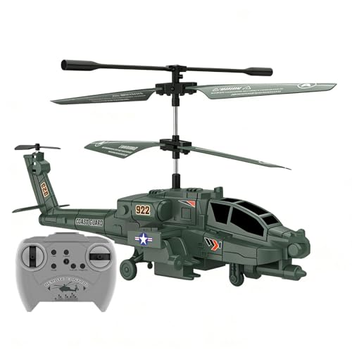 Juguete militar de helicóptero RC - Avión teledirigido recargable por USB con realistas, diseño de combate de camuflaje, juguete volador ABS | Helicóptero RC para niños y