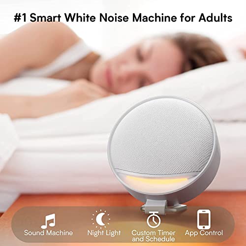 Portable White Noise Smart Sound Machines With Light 300 Non Looping Sounds Hotmoon Omini Sleep Machine Adjustable Brightness Noise Canceling For Sleep Aid, Office Privacy, & Meditation, Registry Gift #TOP2