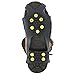 Flammi Stretch Fit Ice & Snow Grips with Anti-Slip 10-Studs Traction Cleats Over Footwear (M)