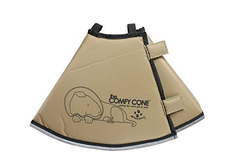 All Four Paws Comfy Cone Pet Cone for Dogs, Cats, Small-Long, Tan - Comfortable Soft Dog Cone Collar Alternative for After Surgery, Wound Care, Spay, Neuter - Dog and Cat Recovery Elizabethan-Collar