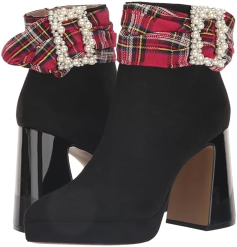 Betsey Johnson Women's Idris Ankle Boot, Red/Black Multi, 6.5 | Image 6