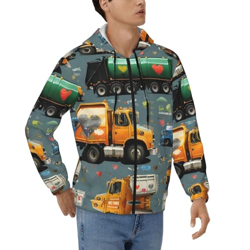 Sweat à capuche zippé thermique homme veste chaude camion poubelle