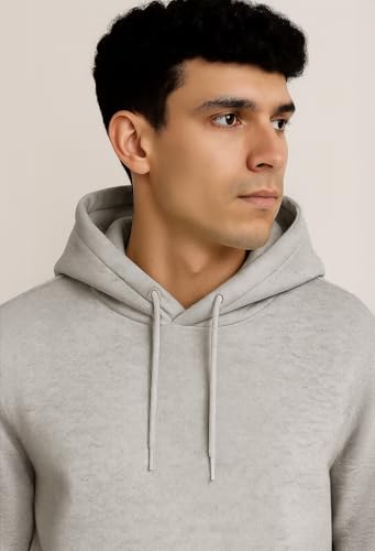 Image of Nobero Hoodies for Man | 280 GSM Rich Cotton Fleece Solid Hooded Full Sleeve Sweatshirt for Man | Stylish Casual Wear Winter Hoodies for Men