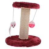 Mobestech Doppelstöckiger Katzenkratzbaum mit Sisal kratzsäule und Plüsch spielball Stabiler...