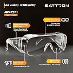 Clear Safety Glasses Over Eyeglasses 12 Pack ANSI Z87.1 Impact Resistant Wide Vision Safety Goggles Fit Over Most Glasses Dust/Chemical Splash Proof Lightweight Protective Eyewear for Men Women