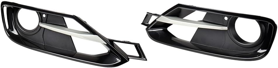 Pair Black Chrome Trim Front Lower Bumper Fog Light Grill Cover for 2012-2015 BMW F30 F31 3-Series 320i 328i 328d 335i Sport-Line