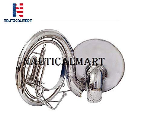 Sousaphone 22 Valve Big Tuba Made Of/Full Brass W/Bag Brass Finish Tubas Silver Musical Instrument Gift - Image 2