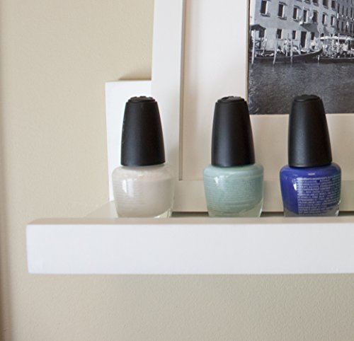 Inplace Shelving 9084678 35.4 In W X 4.5 In D X 3.5 In H Floating Shelf With Picture Ledge, White #TOP4