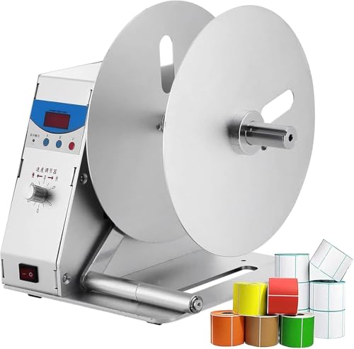 Image of Automatic Label Rewinder, Bidirectional with Digital Display, Adjustable Rewind Speed, Width 115mm, 0-9999 Counts, for Labels, Washing, Hang Tags
